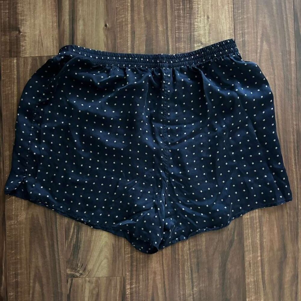 Vtg  100% Silk Boxers boxer Shorts Large Emerald Blue Satin Geo